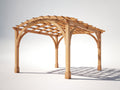 Pérgola de jardín de madera 320x300x250 cm - natural - diseño arqueado con cubierta de celosía
