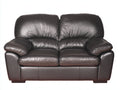 Sofá de 2 plazas 170 x 95 x 92 cm - tapizado marrón oscuro - diseño acolchado con reposabrazos anchos