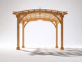 Pérgola de jardín de madera 300x300x260 cm - madera natural - diseño clásico para exterior