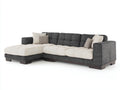 Sofá de esquina tapizado en tejido 295x185x85 cm - Gris oscuro y crema - Chaise longue y diseño contemporáneo