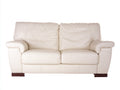 Sofá de 2 plazas tapizado 165x90x88 cm - Crema - Asientos acolchados y reposabrazos curvos