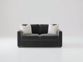 Sofá de 2 plazas 170 x 90 x 85 cm - tapizado gris oscuro - diseño moderno con asiento acolchado y reposabrazos rectos