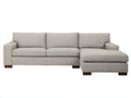 Sofá de esquina de tejido 260x260x86 cm - beige-marrón oscuro - diseño moderno con asiento extendido