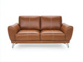 Sofá de 2 plazas tapizado 175x90x86 cm - Marrón-Plateado - Patas metálicas y diseño moderno